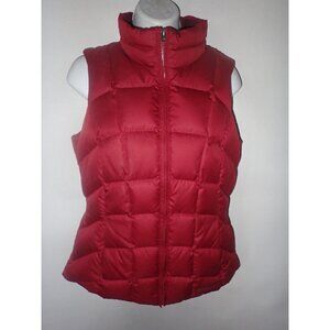 Eddie Bauer puffer vest women XS Full Zip Down‎ EB650 side Tabs Hiking Outdoor